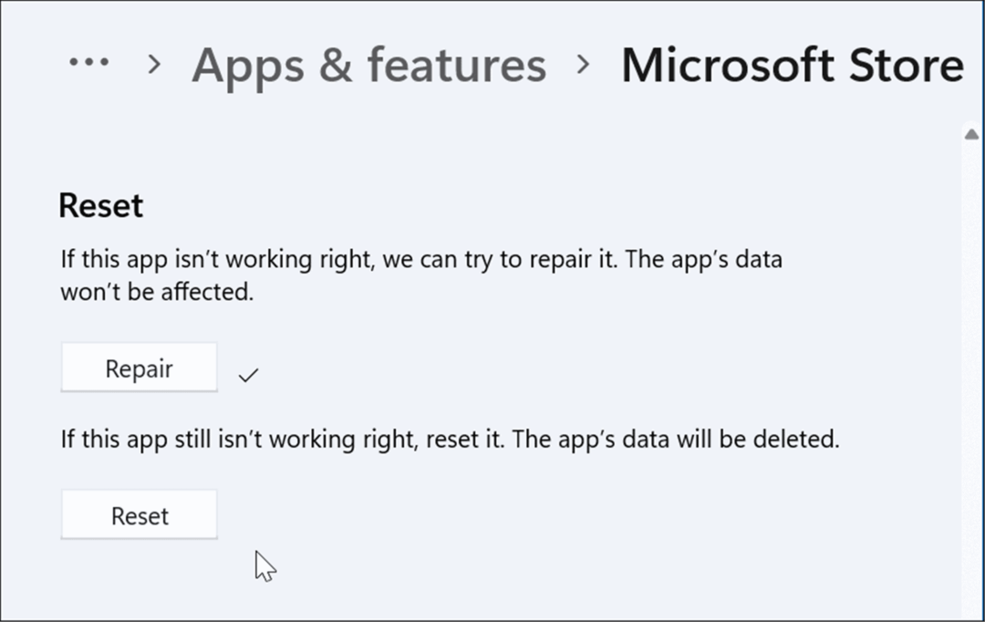 réinitialiser ou réparer l'application Microsoft Store ne fonctionne pas sur Windows 11