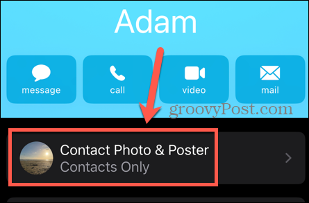 photo et affiche de contact iOS