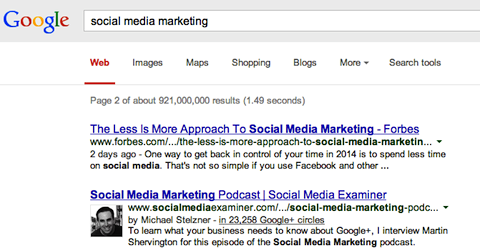 recherche marketing sur les réseaux sociaux sur google +