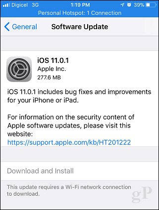 Apple iOS 11.0.1 est sorti et vous devriez mettre à niveau maintenant