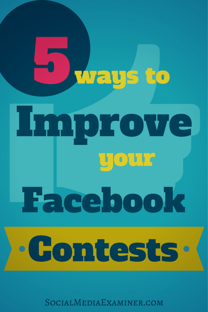 comment améliorer les concours facebook