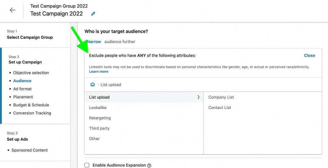 comment-affiner-linkedin-audience-ciblage-exclure-exemple-10