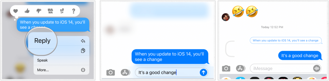 Messages en ligne iOS 14