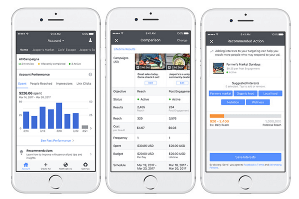 Facebook a lancé de nouveaux outils, optimisations et ressources pour Ads Manager sur mobile.