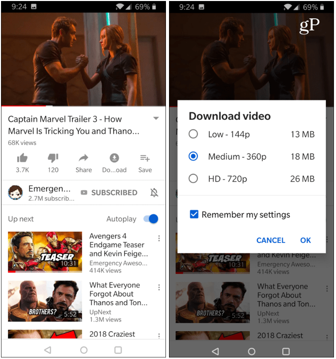 Télécharger les vidéos YouTube OnePlus 6T