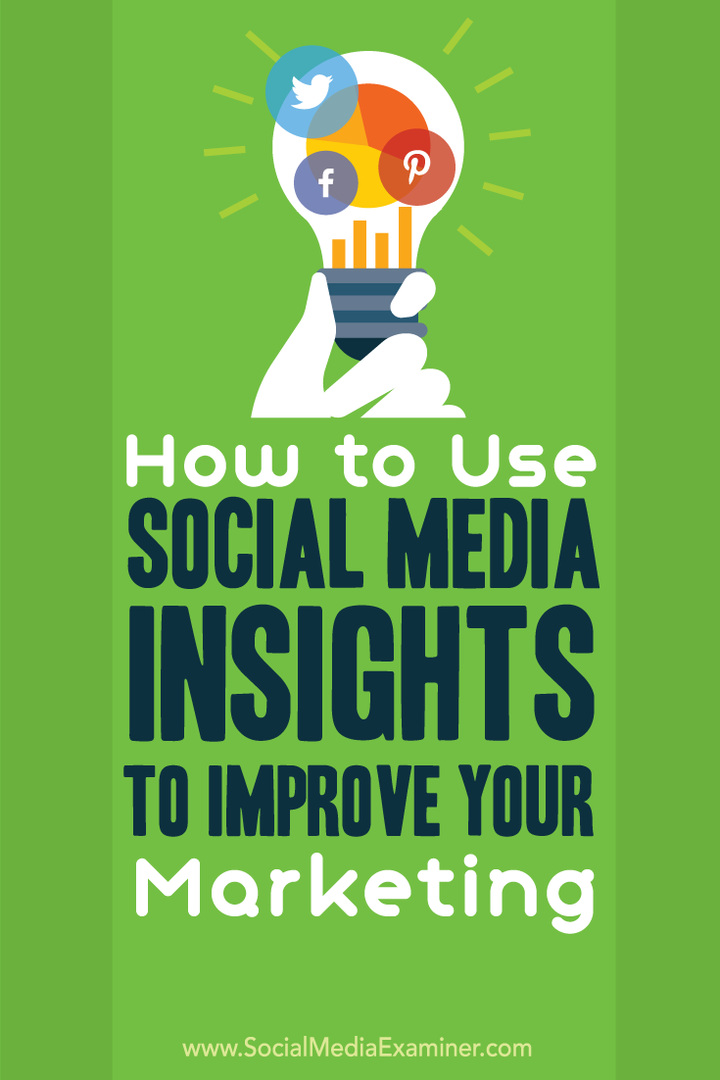 Comment utiliser les connaissances des médias sociaux pour améliorer votre marketing: Social Media Examiner