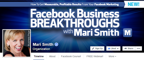 Page de couverture Facebook de Mari Smith