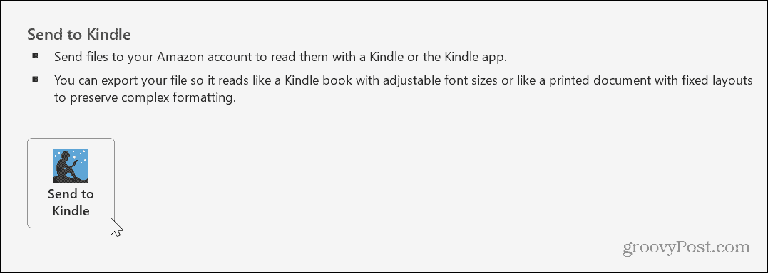 Envoyer des documents Word vers Kindle 