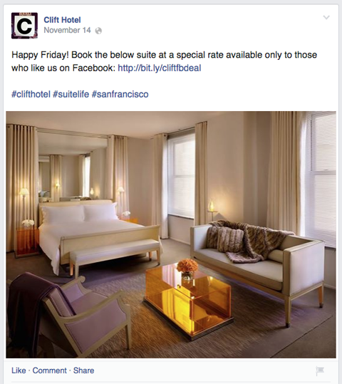 hôtel clift facebook upate