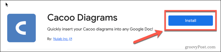 Installer le module complémentaire cacoo dans Google Docs
