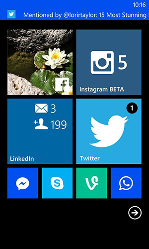 options de notification de Windows Phone