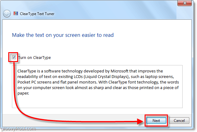 Comment lire du texte dans Windows 7 plus facilement avec ClearType