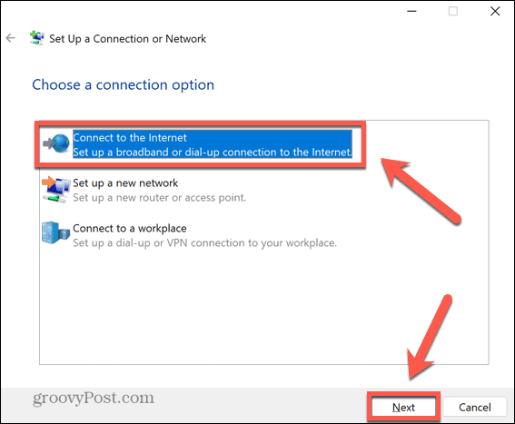 Windows se connecte à Internet