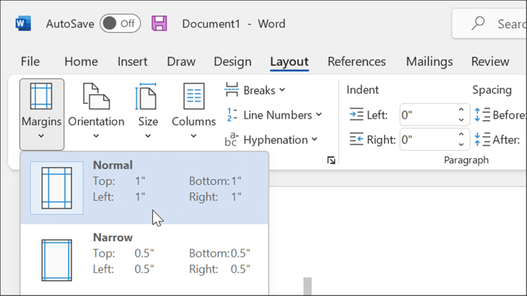 mise en page Format des marges style apa dans Microsoft Word