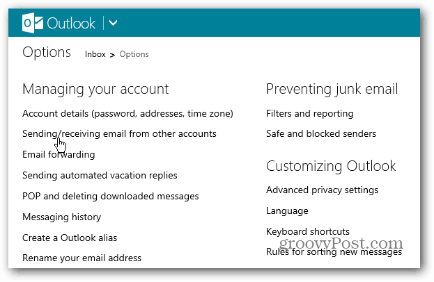 Conseil Outlook.com: définissez votre compte de messagerie par défaut