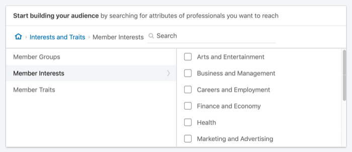cibler les publicités LinkedIn en fonction des intérêts des membres