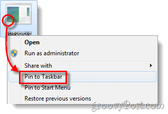 épingler un fichier exe dans la barre des tâches windows 7