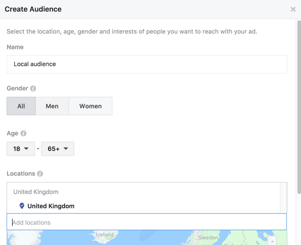 Facebook vous permet de cibler une publication boostée vers des emplacements spécifiques.