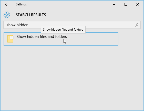 Recherche de paramètres Windows 10