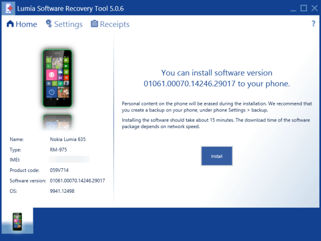 Outil de récupération Lumia Windows 10 pour téléphones