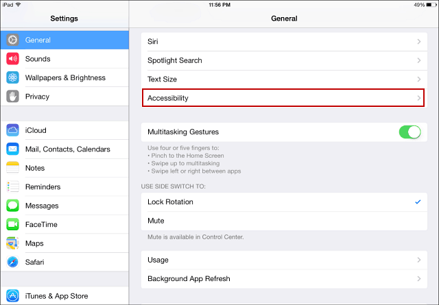 Accessibilité iOS 7