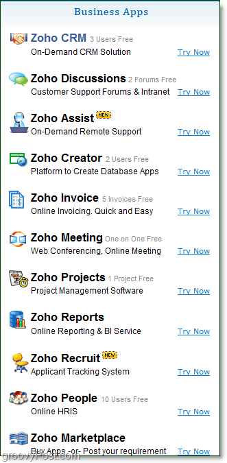 zoho business apps