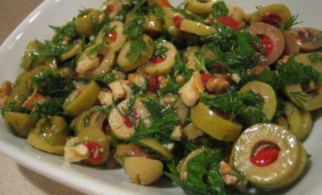 Comment faire une salade d'olives vertes? Salade d'olives façon Hatay