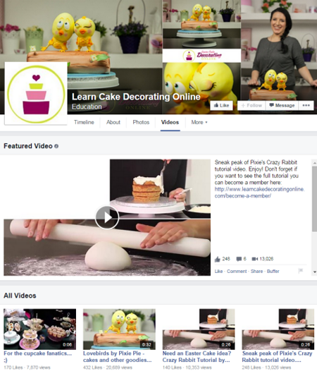 apprendre la décoration de gâteaux en ligne vidéos facebook