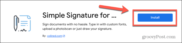 google docs installe un ajout de signature simple