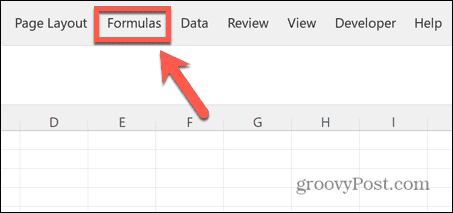 menu des formules excel