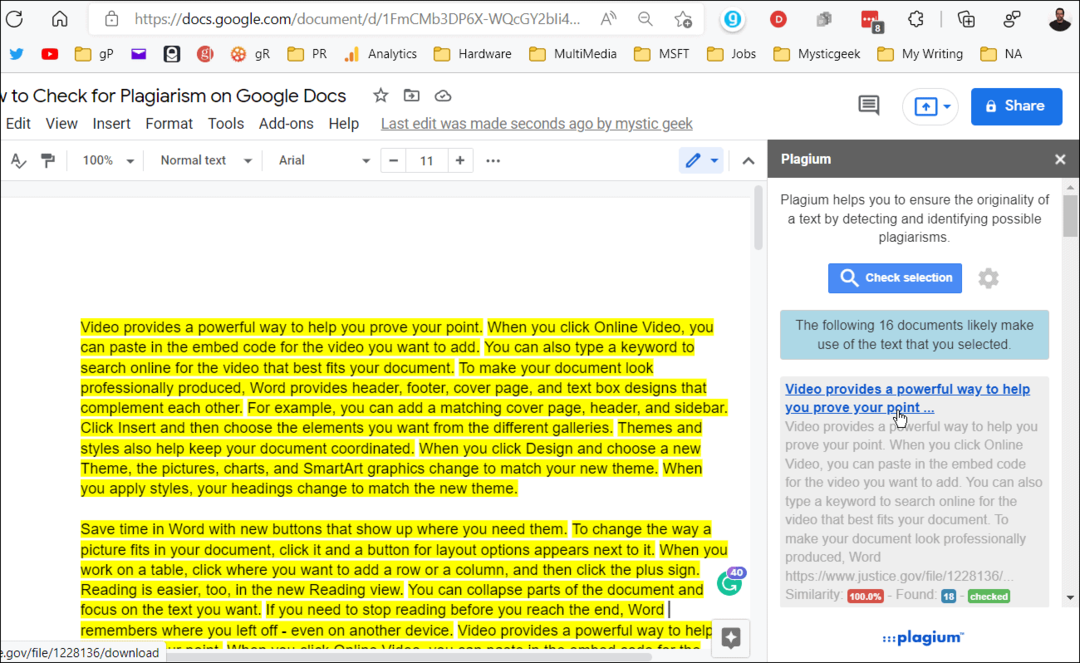 Comment vérifier le plagiat dans Google Docs