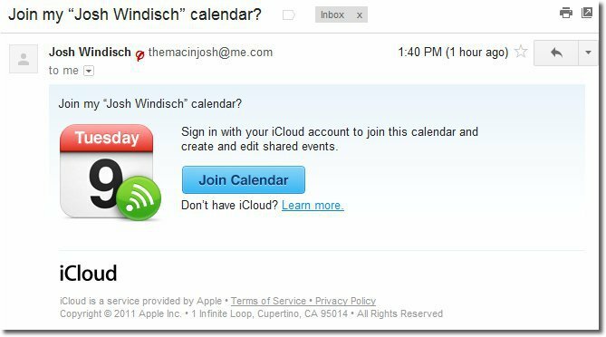 Apple iCloud: Partager des calendriers publics et privés