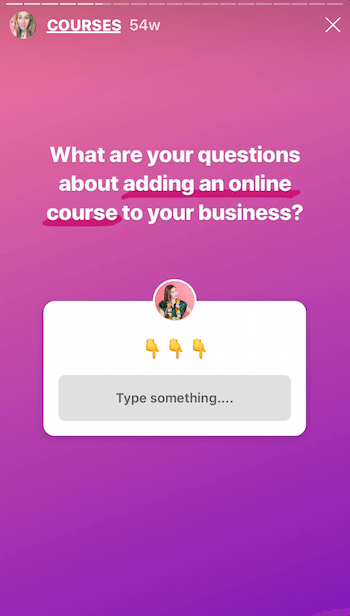 Histoire Instagram avec autocollant Questions
