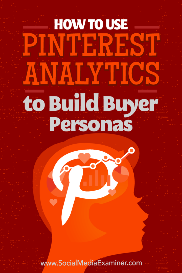 Comment utiliser Pinterest Analytics pour créer des personas d'acheteur par Ana Gotter sur Social Media Examiner.