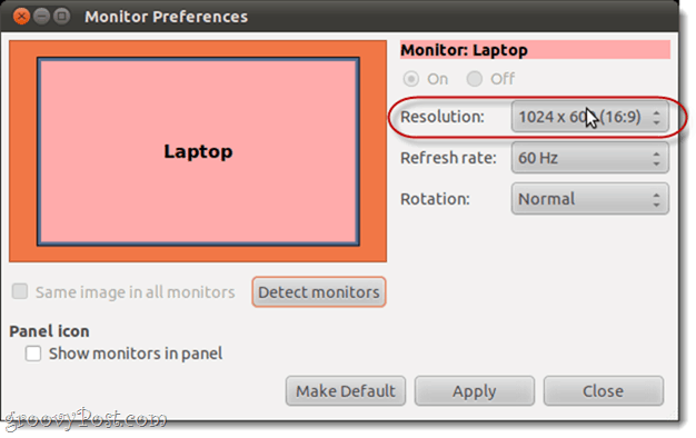 résolution d'écran Ubuntu
