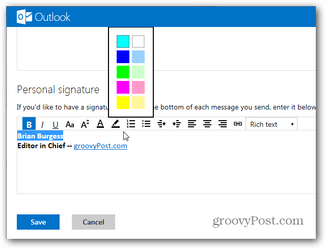 Comment créer une signature Outlook.com