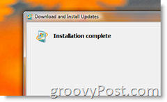 Confirmation de l'installation de la mise à jour de la gestion à distance Hyper-V pour Windows Vista x64 KB952627