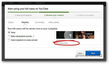 youtube nom réel commentaire revoir le contenu rendre les playlists privées