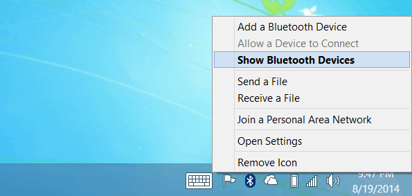 Afficher les appareils Bluetooth