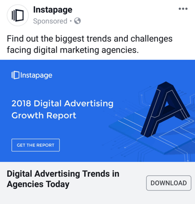 Techniques publicitaires Facebook qui donnent des résultats, exemple par Instapage offrant une étude de cas