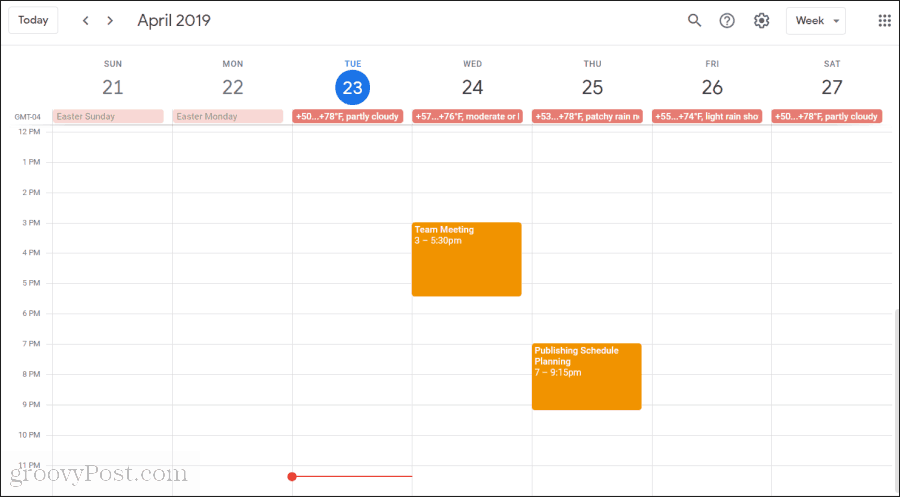 calendriers gsuite