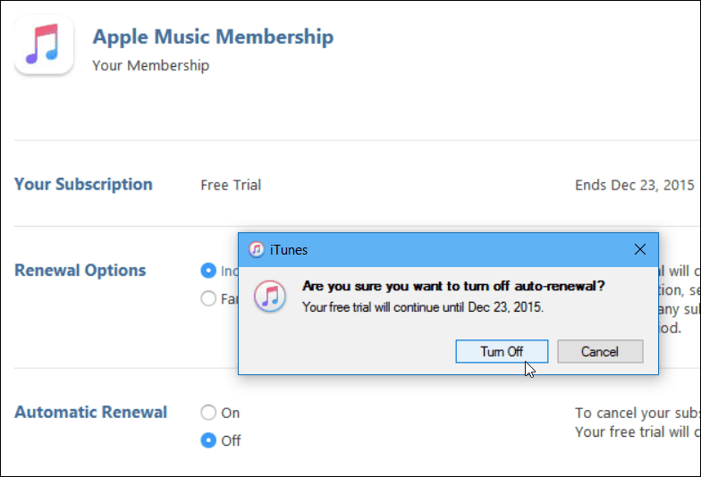 4 iTunes Verify Renouvellement automatique