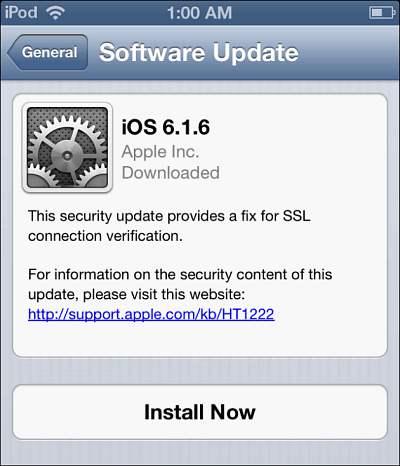 Mise à jour iOS 6