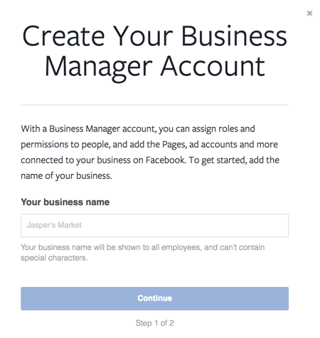 Saisissez le nom de votre entreprise pour configurer votre compte professionnel.