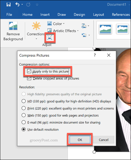 Compresser des images dans Microsoft Word