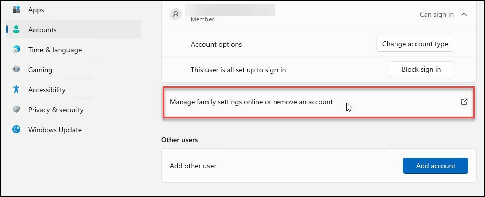 Configurer le contrôle parental sur Windows 11
