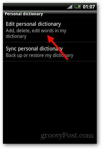 Ajouter un dictionnaire Android 5
