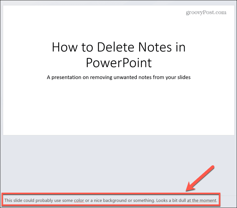 notes PowerPoint