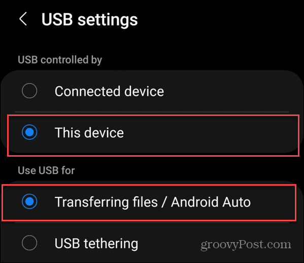 Transférer des photos d'Android vers une clé USB