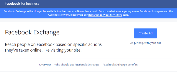 fermeture de l'échange d'annonces Facebook
